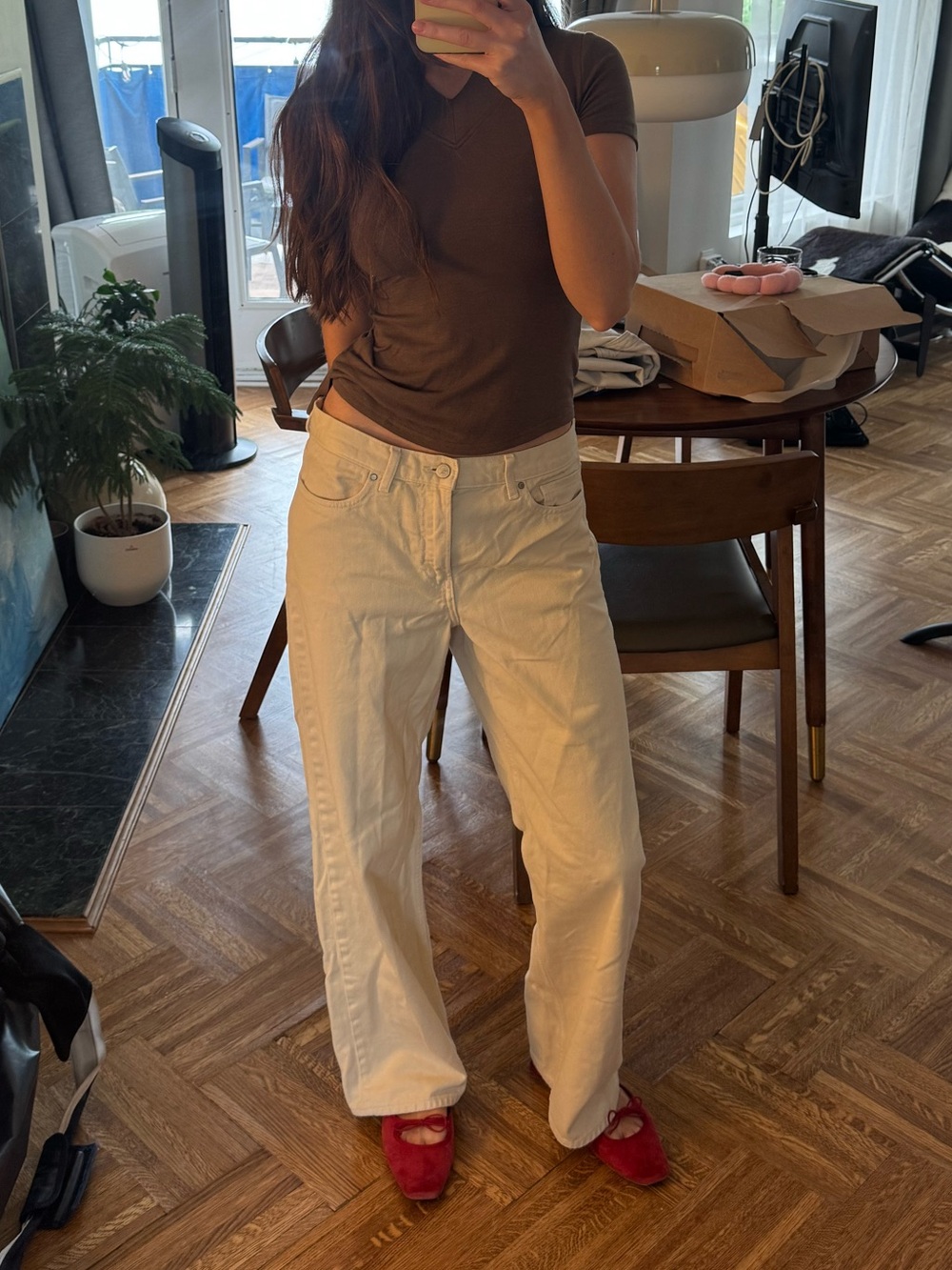 100% cotton off white UNIQLO jeans